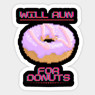 Will run for donuts retro Sticker